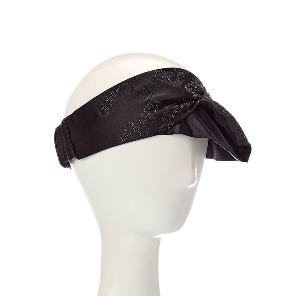 Jimmy Choo Logo Silk Hair Band, Black